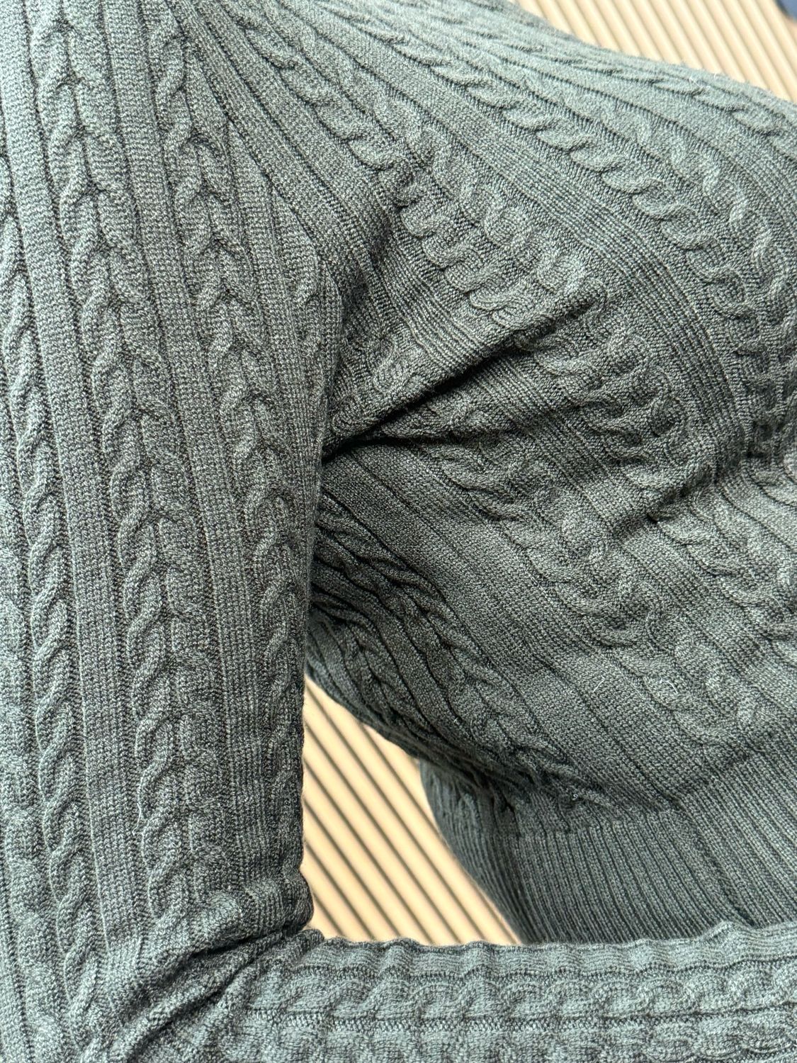 Crew Knit Cropped Jumper - Khaki