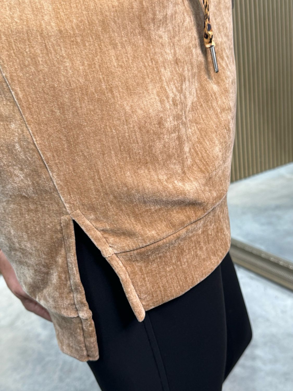 Amour Leopard Design Hoodie - Tan