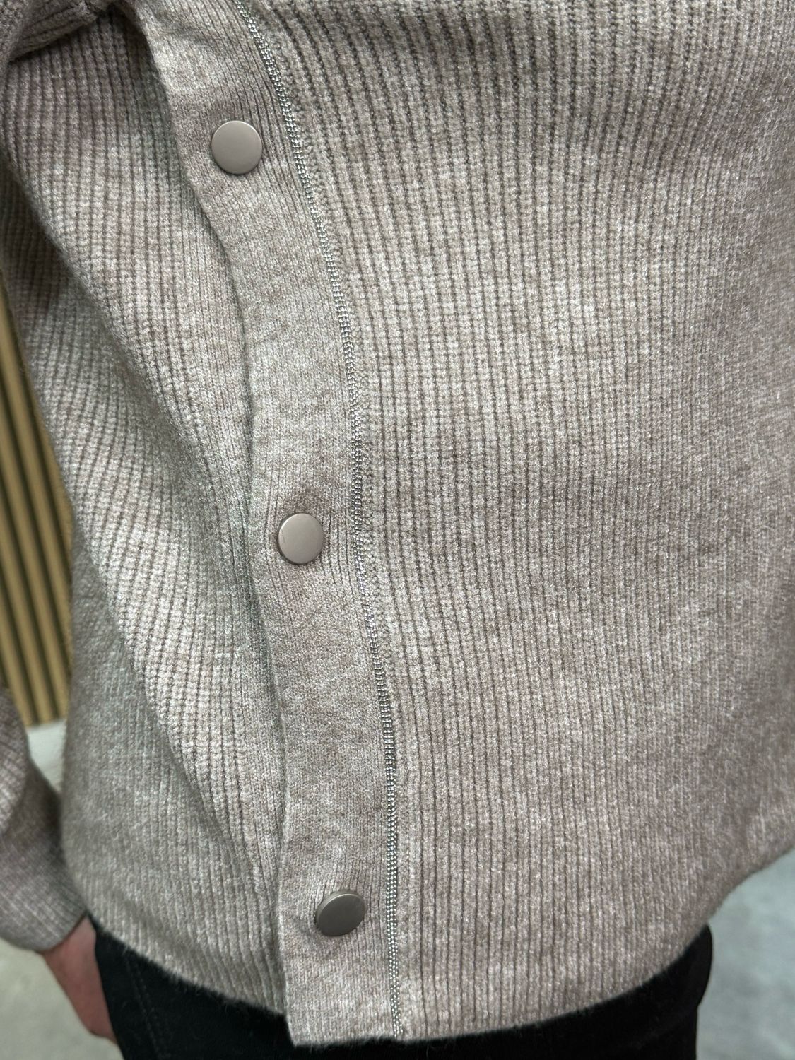 Ribbed Knit Jumper - Grey