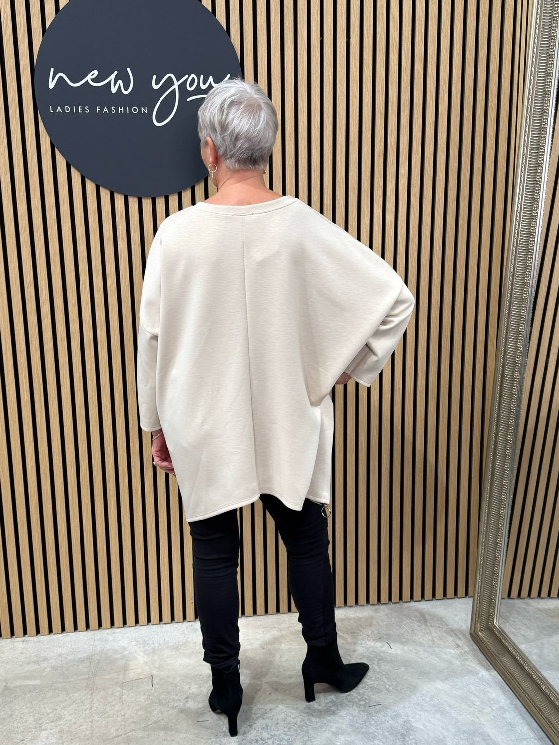 Asymmetric Sequin Jumper - Cream