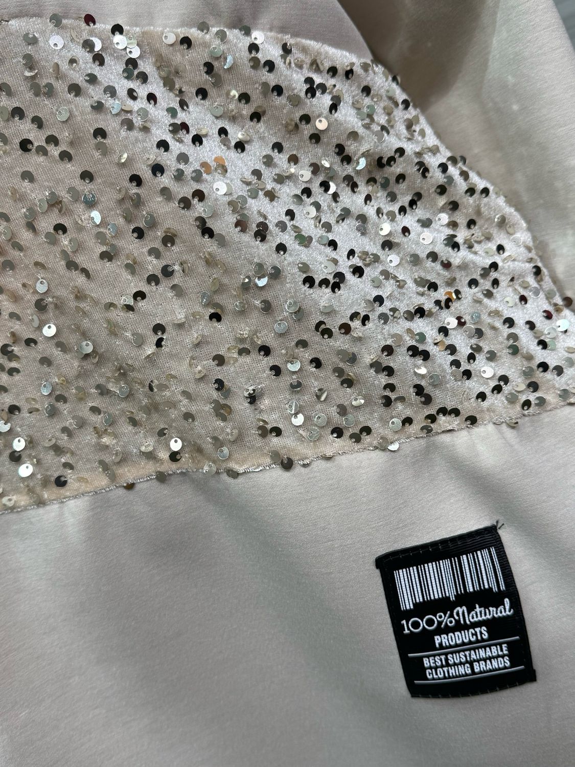 Asymmetric Sequin Jumper - Cream