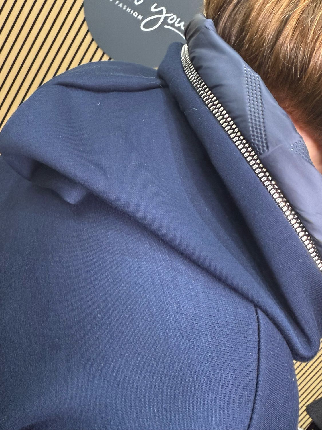 Quilted Pocket Hoodie - Navy