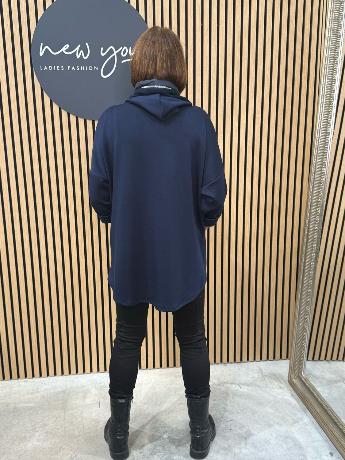 Quilted Pocket Hoodie - Navy