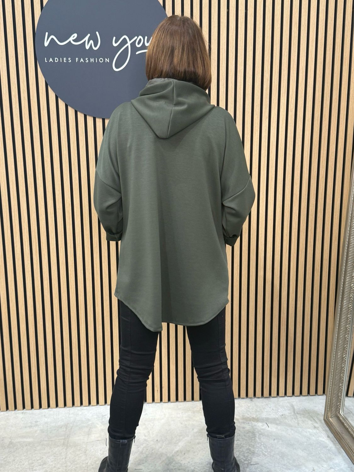 Quilted Pocket Hoodie - Khaki