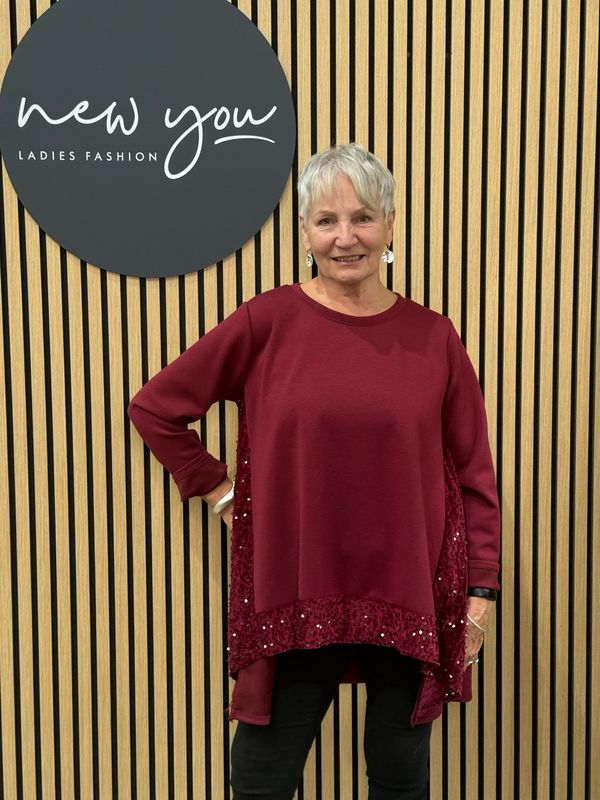 Sequin Tunic Top - Black