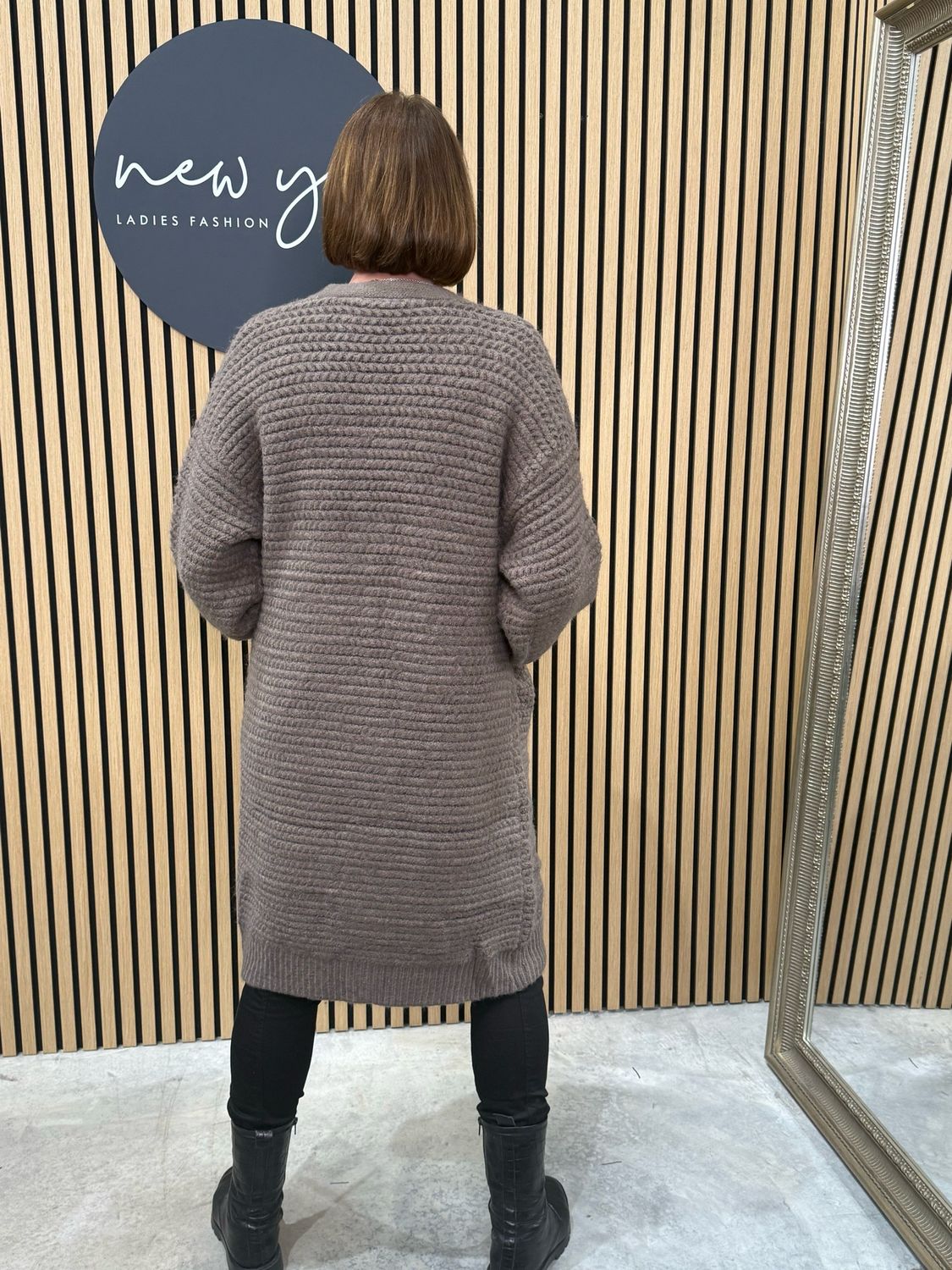 Chunky Knit Longline Cardigan - Mocha