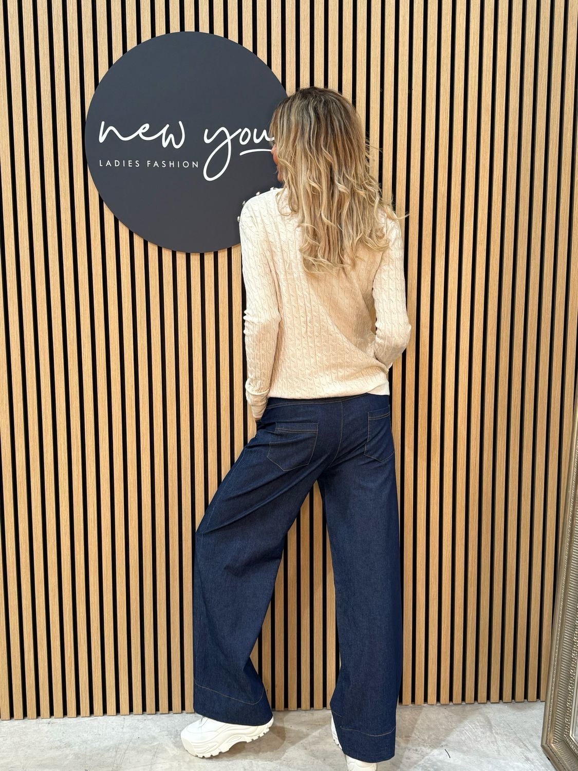 Celeste - Button Shoulder Knit Jumper - Cream