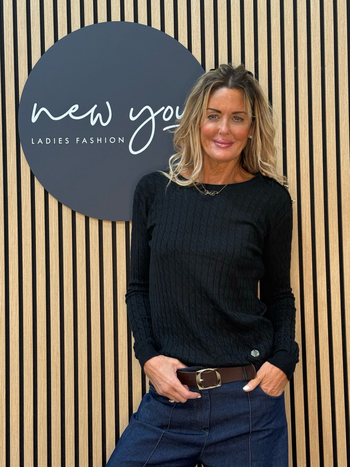 Celeste - Button Shoulder Knit Jumper - Black