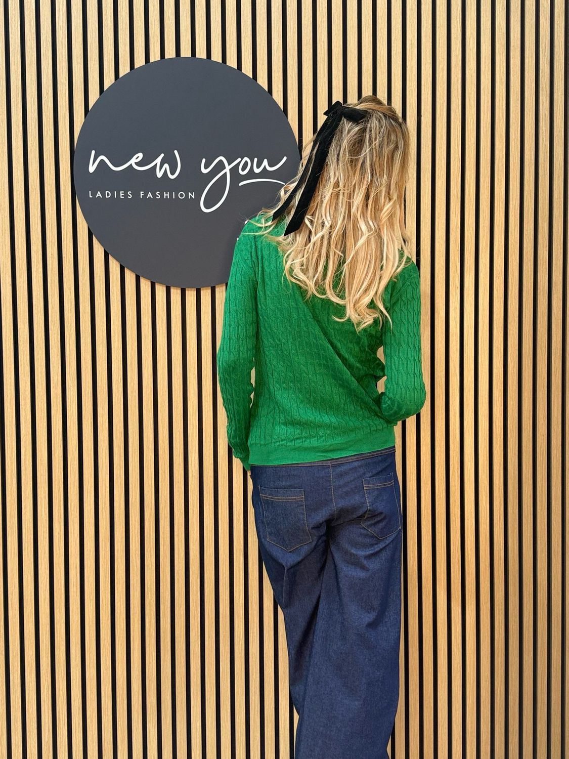 Celeste - Button Shoulder Knit Jumper - Green