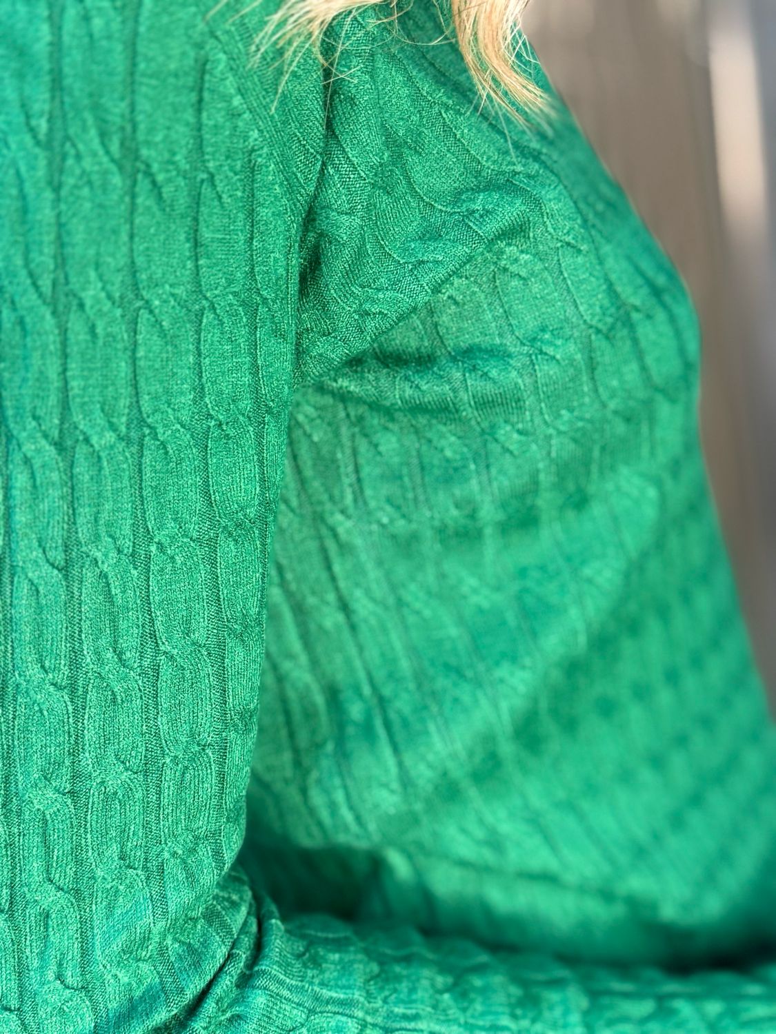 Celeste - Button Shoulder Knit Jumper - Green