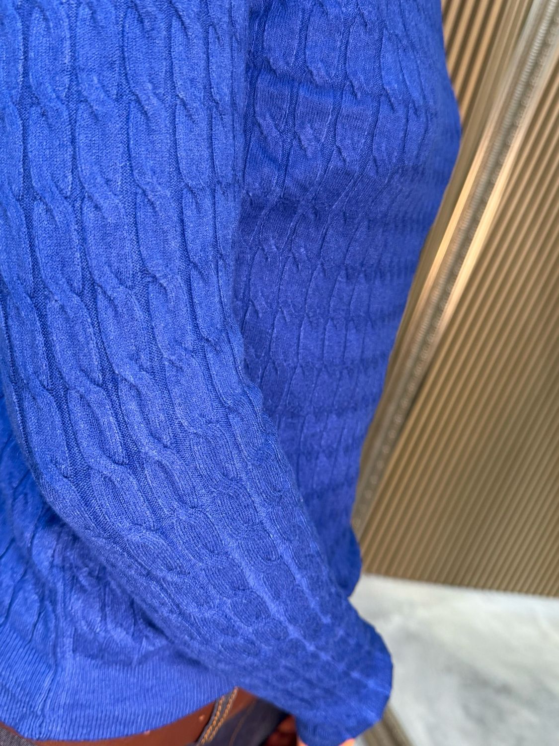 Celeste - Button Shoulder Knit Jumper - Royal Blue