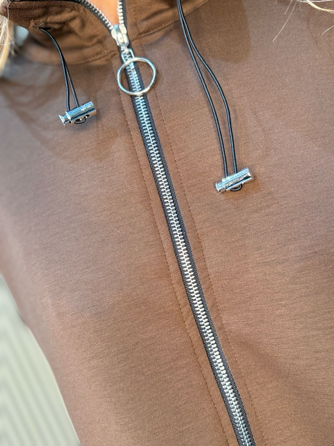 Cara - Zip Front Utility Jumper - Brown