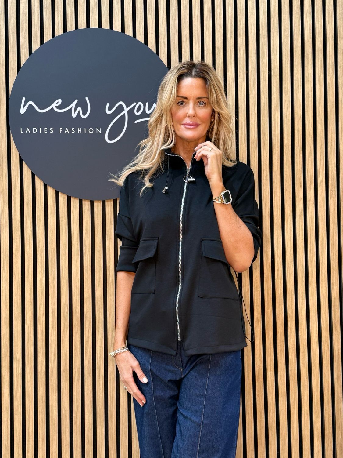 Cara - Zip Front Utility Jumper - Black