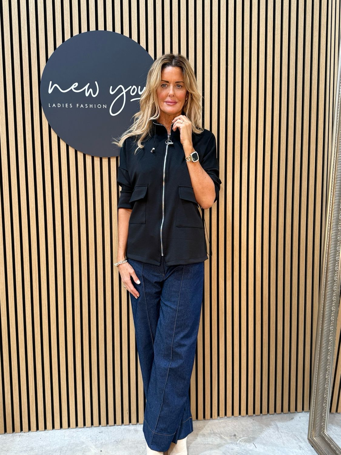 Cara - Zip Front Utility Jumper - Black