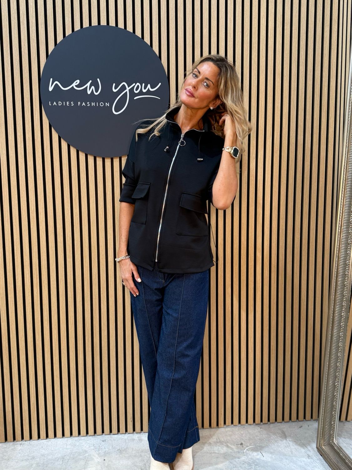 Cara - Zip Front Utility Jumper - Black