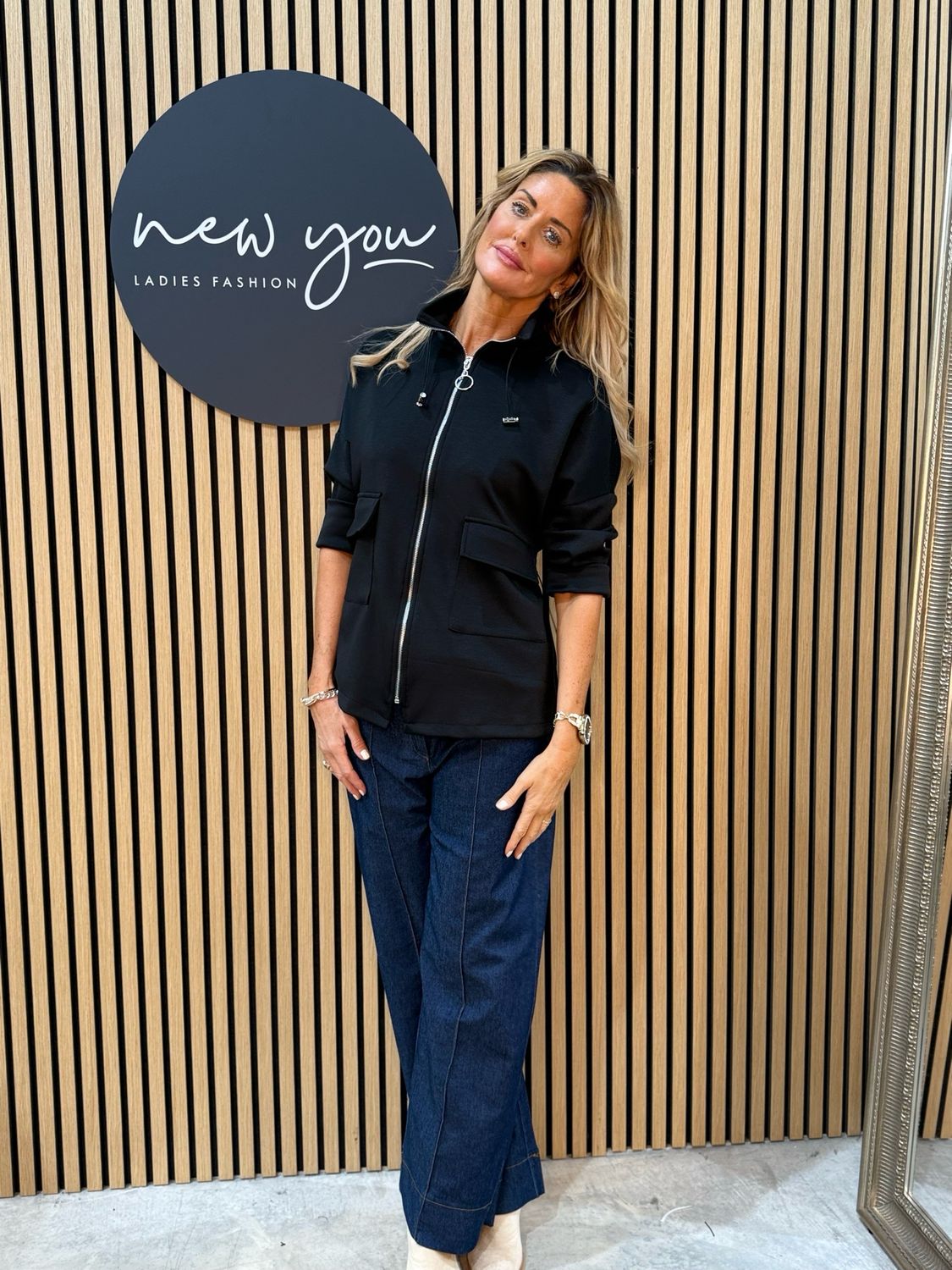 Cara - Zip Front Utility Jumper - Black