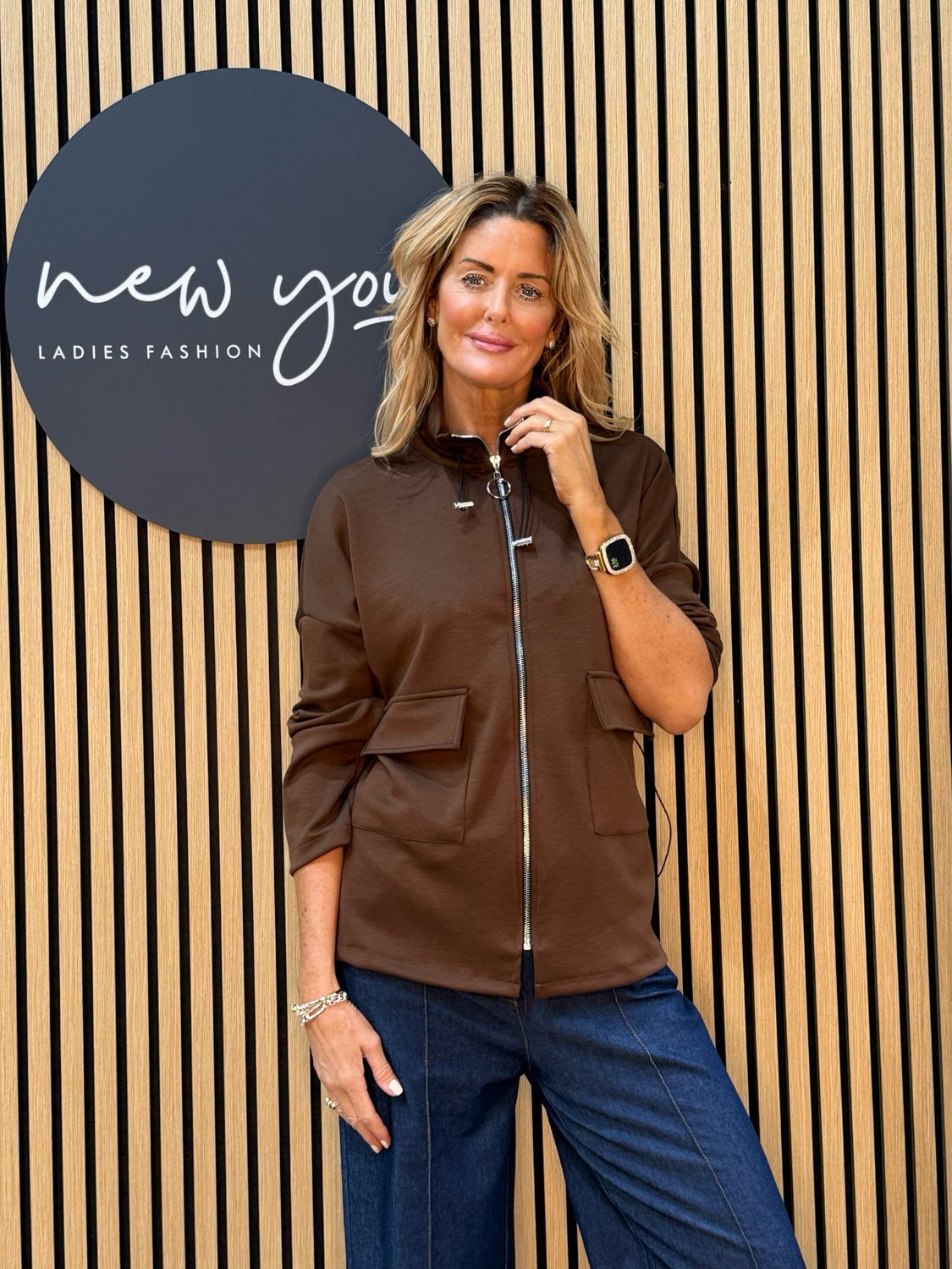 Cara - Zip Front Utility Jumper - Brown