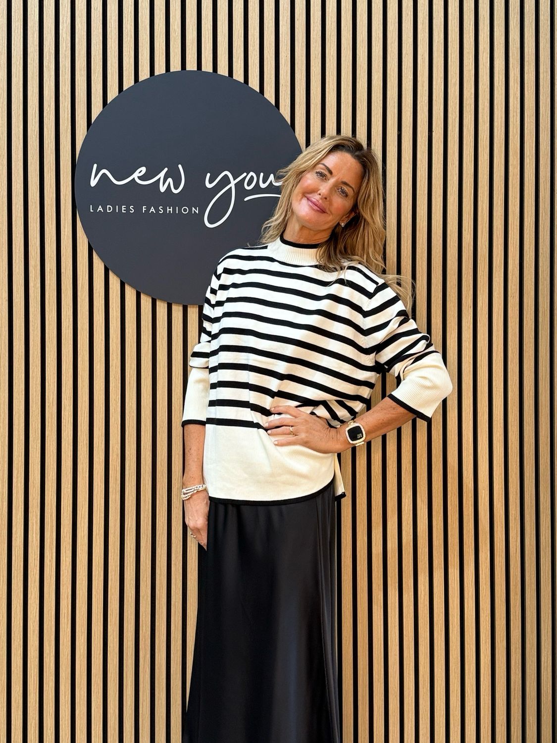 Nora - Relaxed Fit Knit Jumper - White/Black