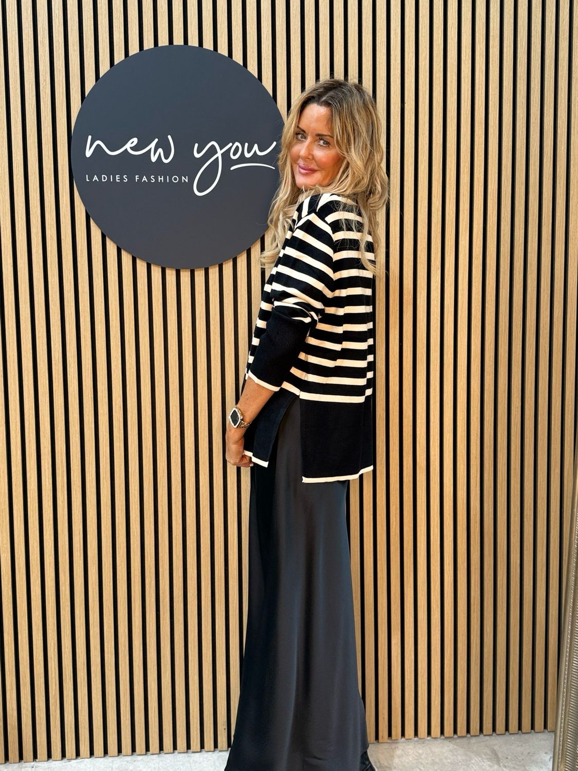 Nora - Relaxed Fit Knit Jumper - Cream/Black