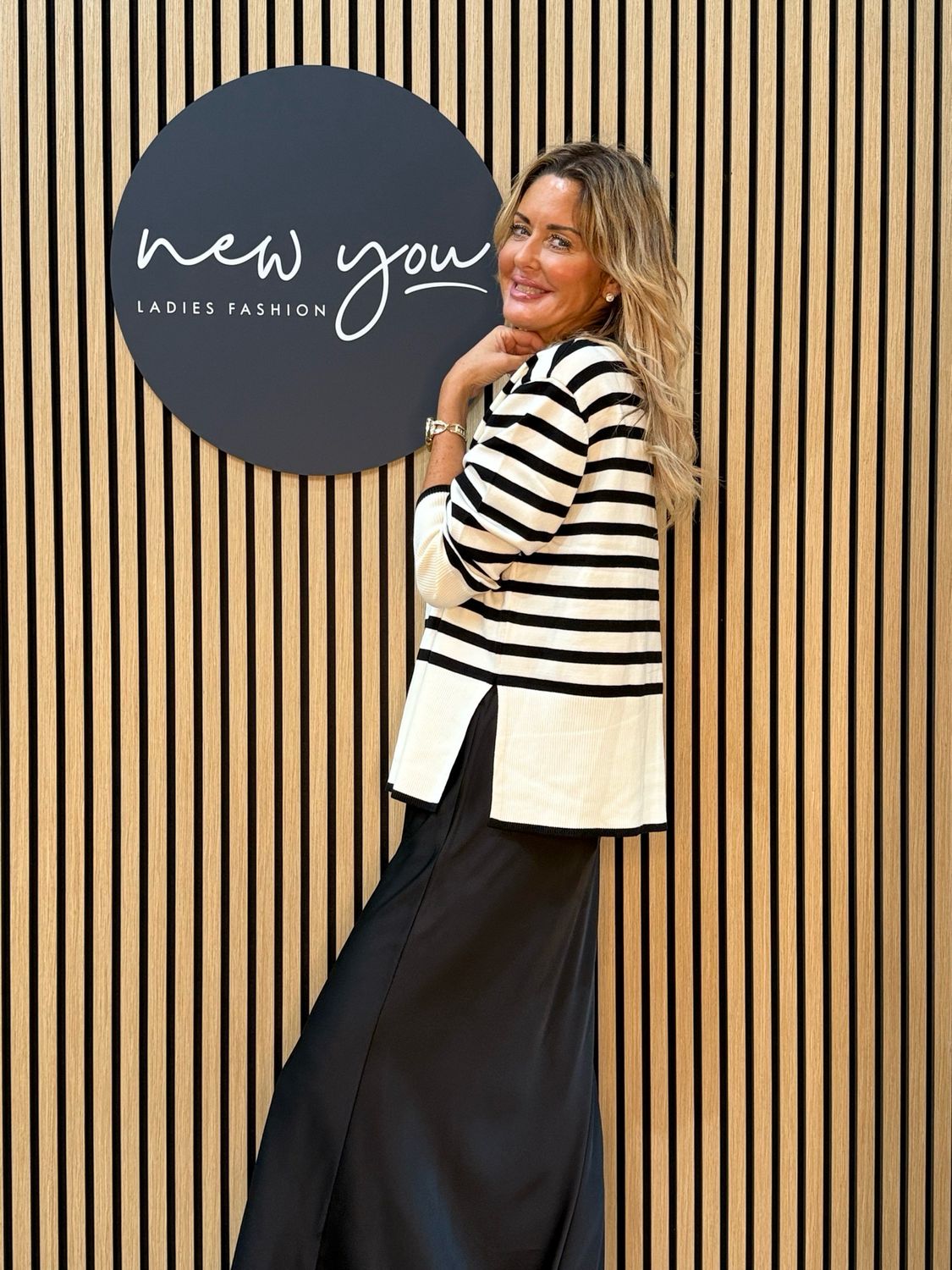 Nora - Relaxed Fit Knit Jumper - White/Black