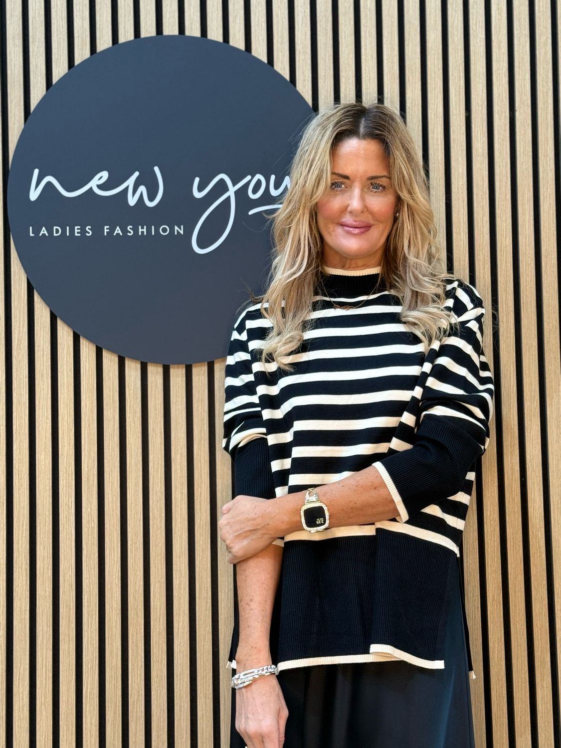 Nora - Relaxed Fit Knit Jumper - Cream/Black