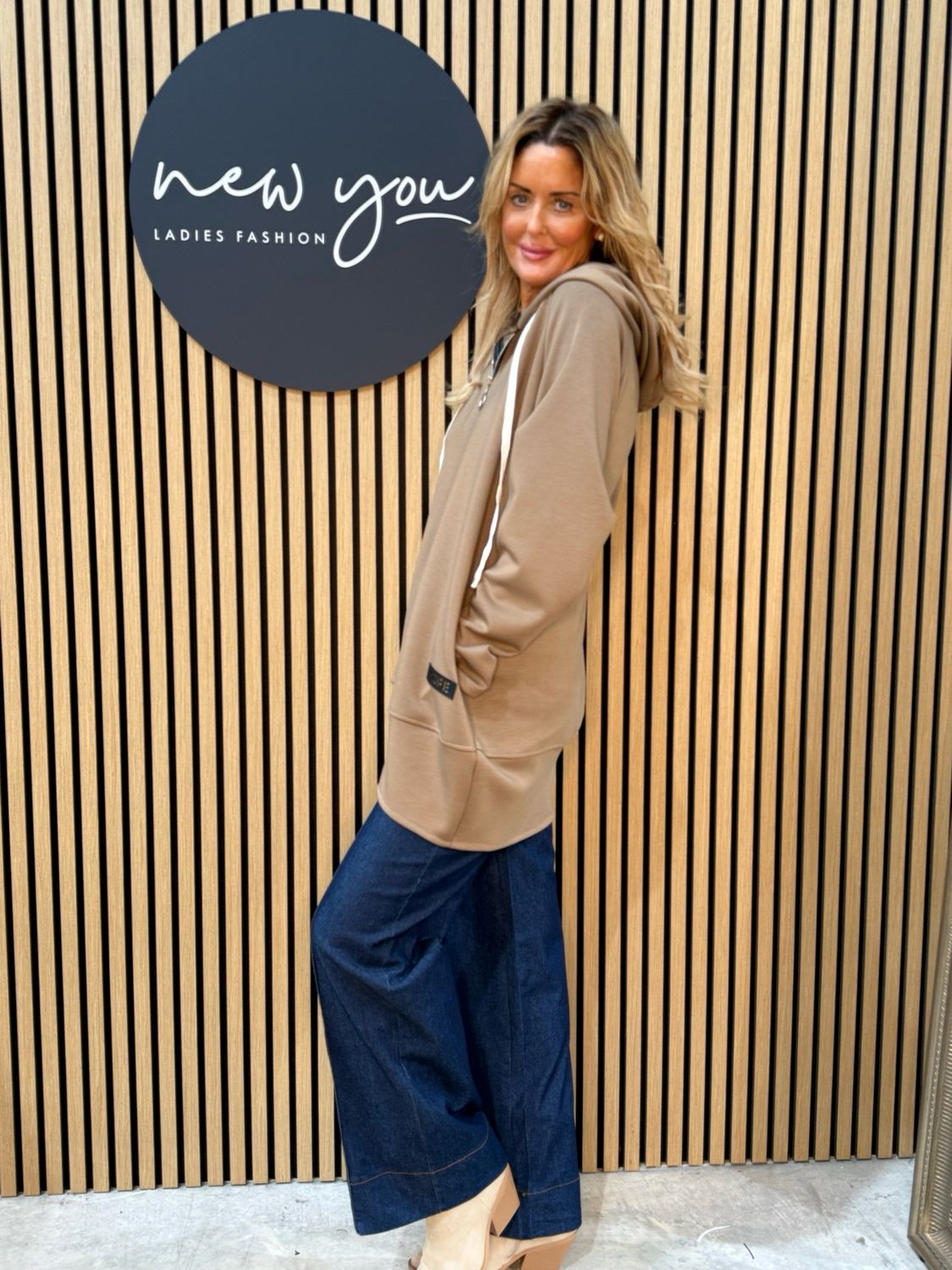 Hope - Zip Front Hooded Jacket - Taupe