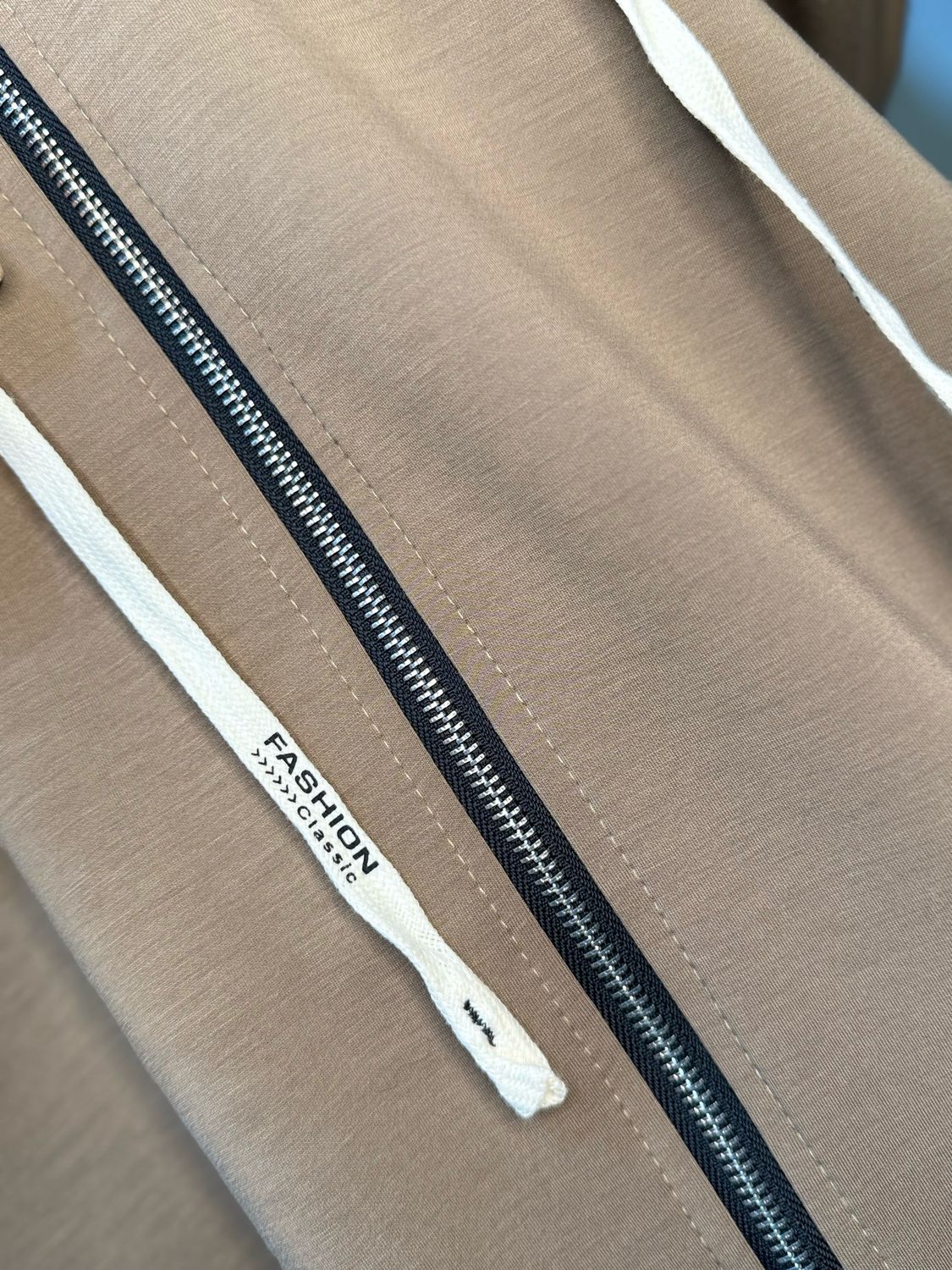 Hope - Zip Front Hooded Jacket - Taupe