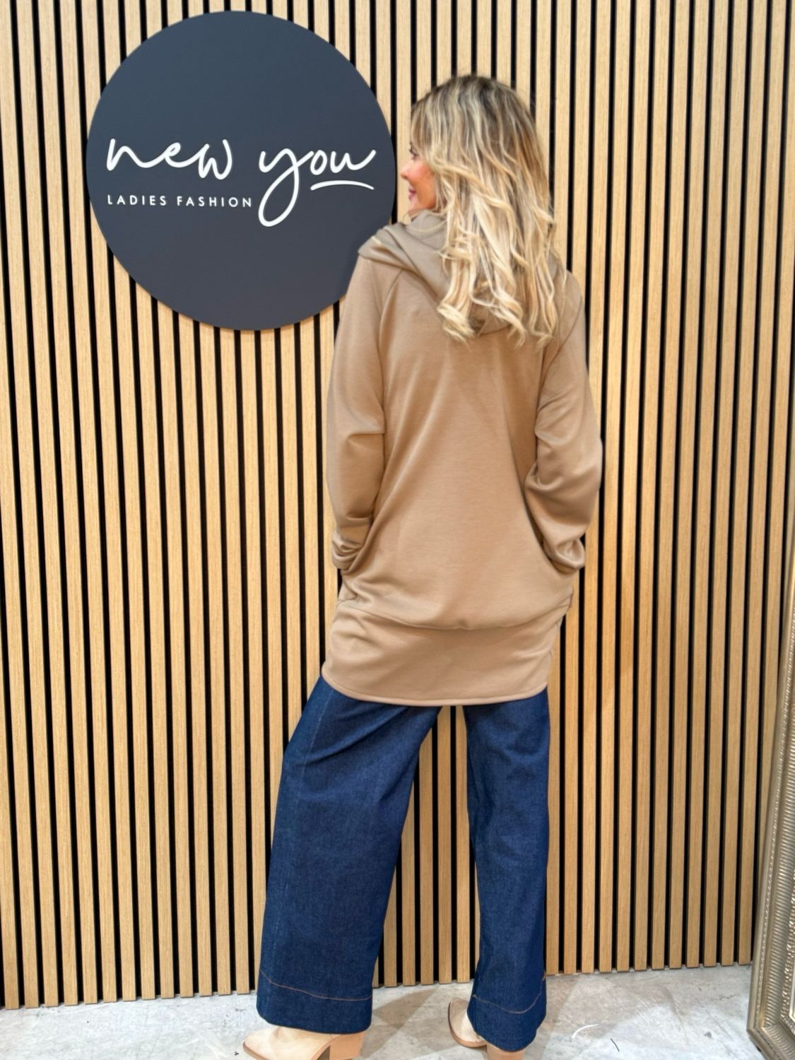 Hope - Zip Front Hooded Jacket - Taupe