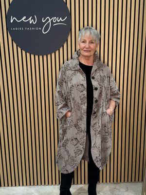 Floral Oversize Jacket - Taupe