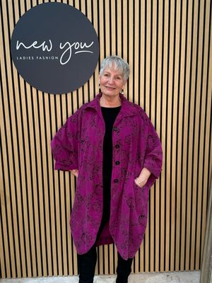 Floral Oversize Jacket - Fuchsia