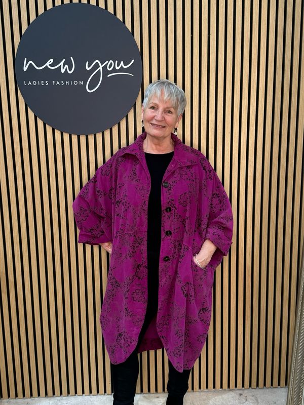 Floral Oversize Jacket - Fuchsia