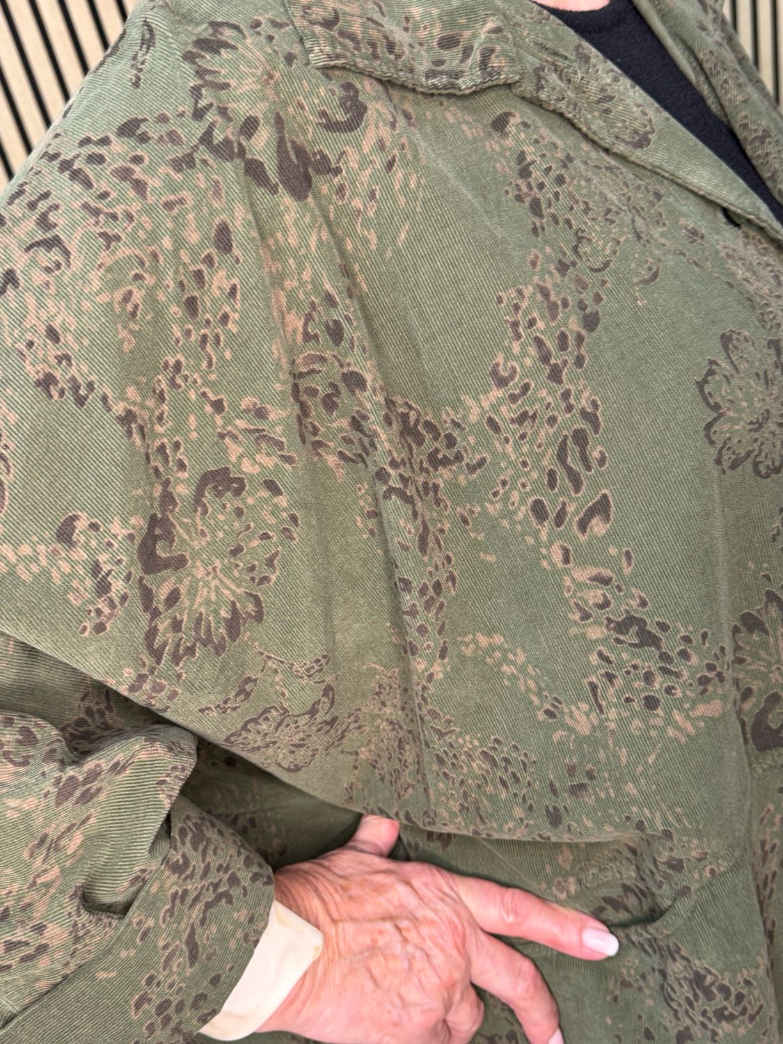 Floral Oversize Jacket - Khaki