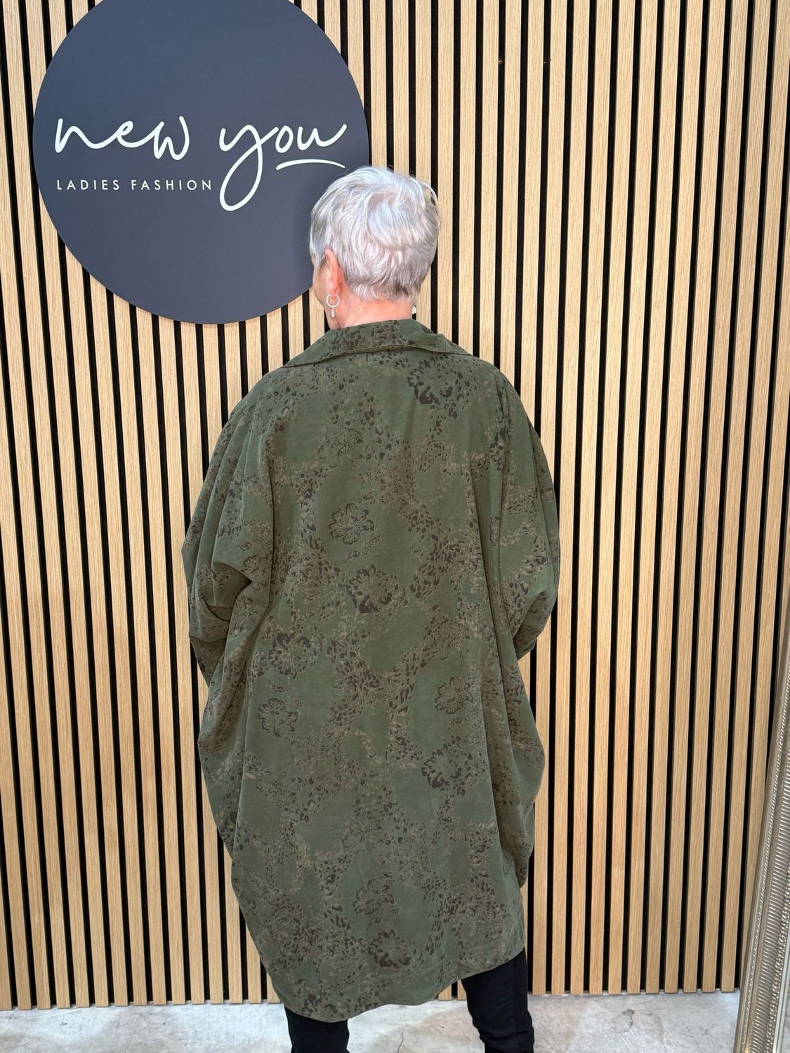 Floral Oversize Jacket - Khaki