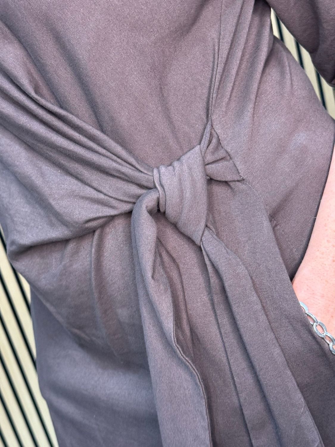 Stella Milani - Side Tie Midi Dress - Brown