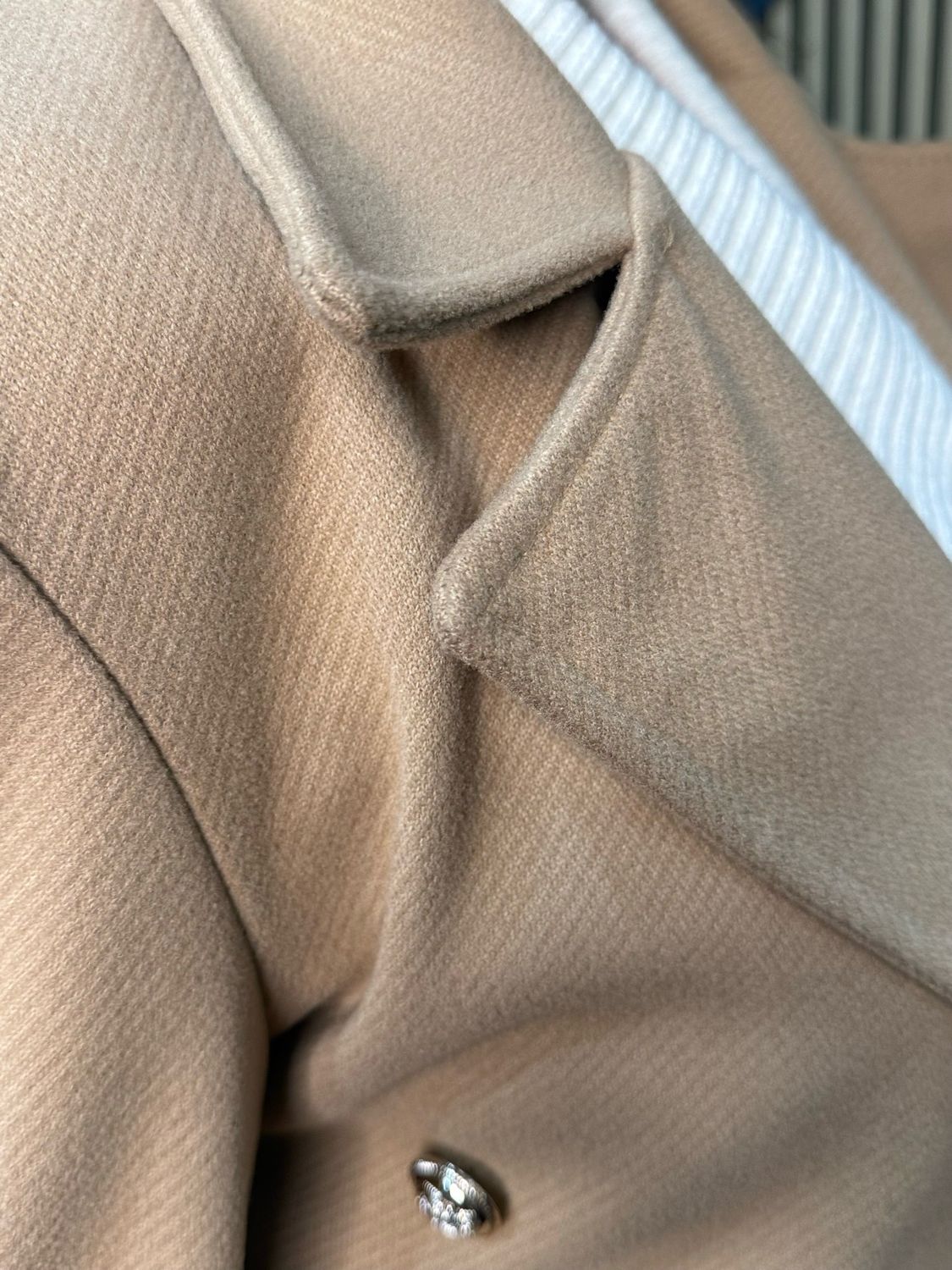 Double Breasted Belted Coat - Camel