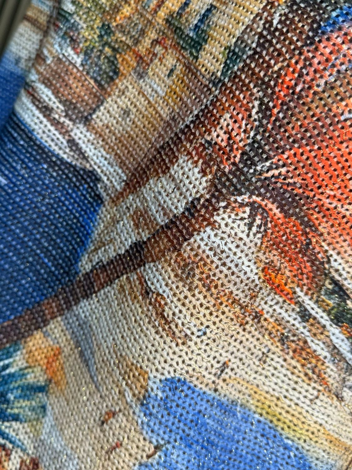 Scenic Print Batwing Top - Blue