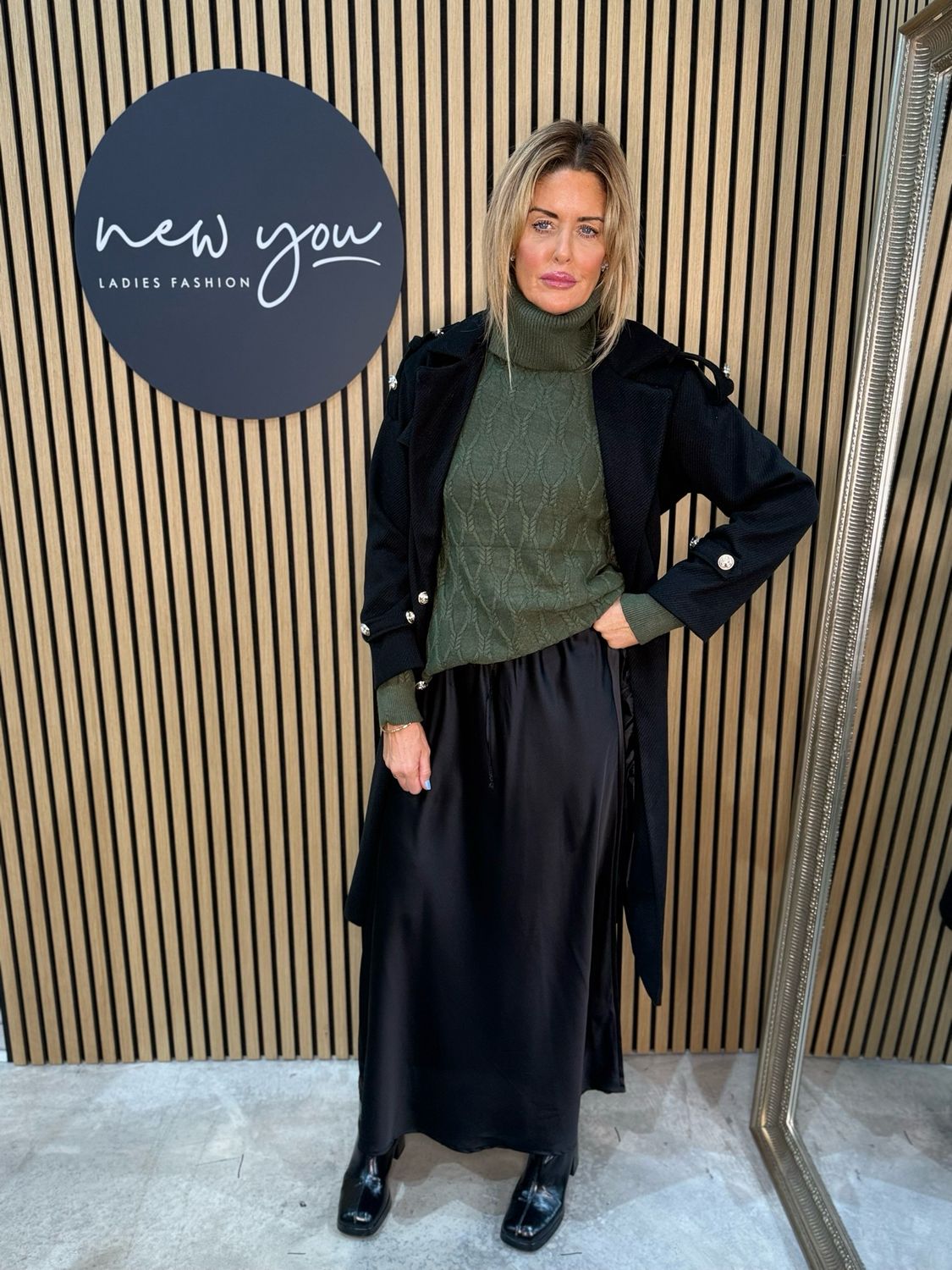 Cable Knit Polo Jumper - Khaki