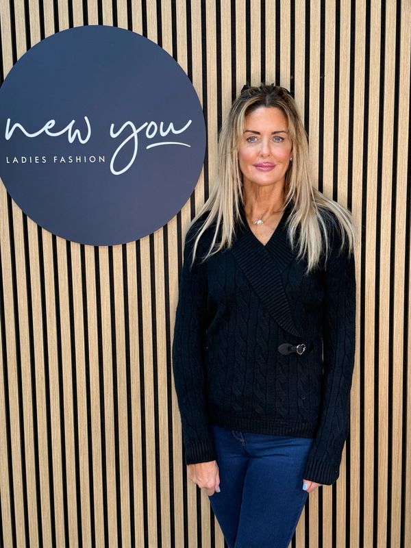 Cable Knit Wrap Jumper - Black