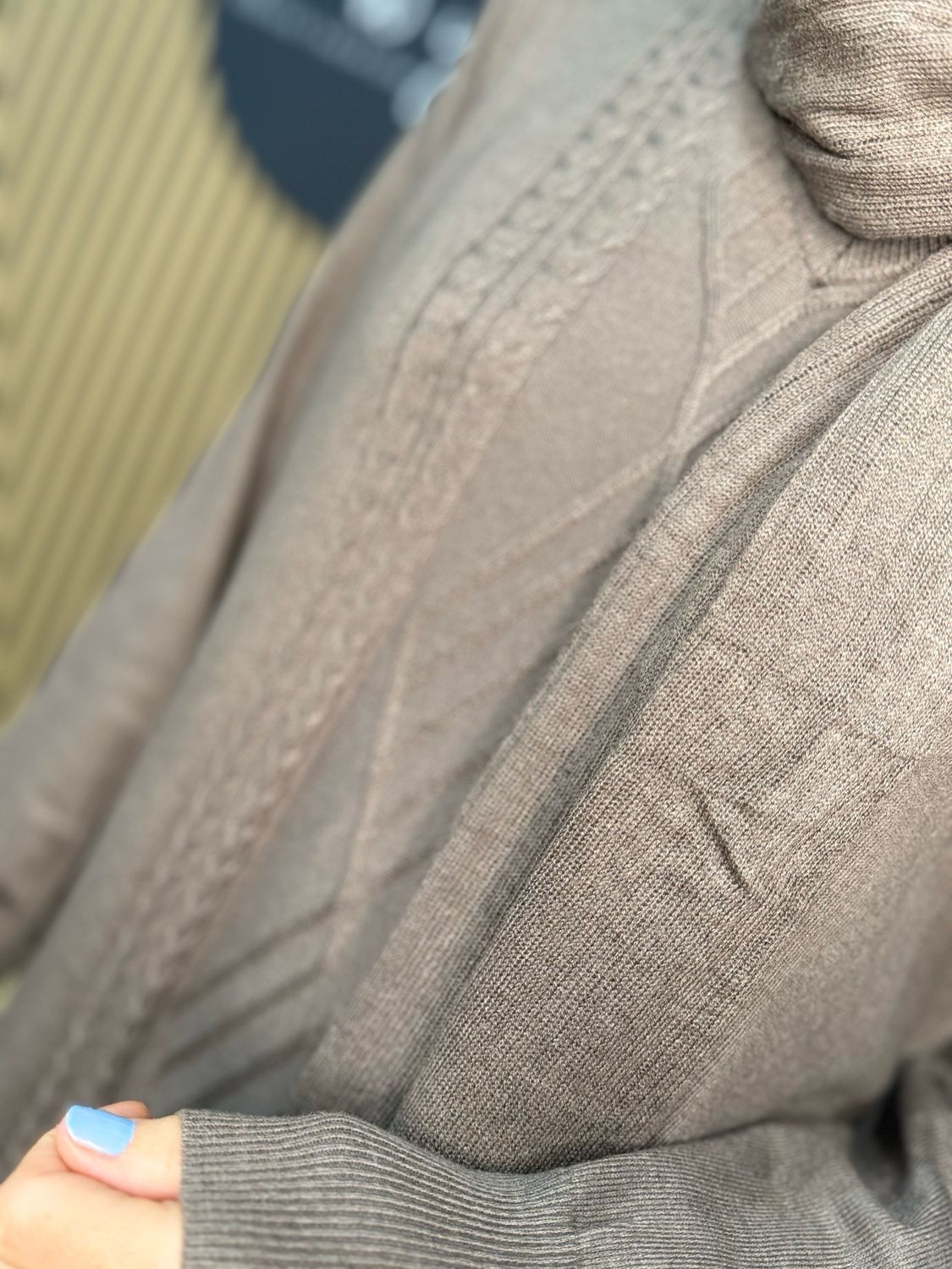 Cable Knit Midi Dress - Taupe