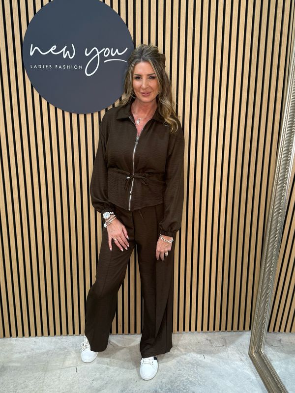 Bree - Zip Up Co-Ord Set - Brown