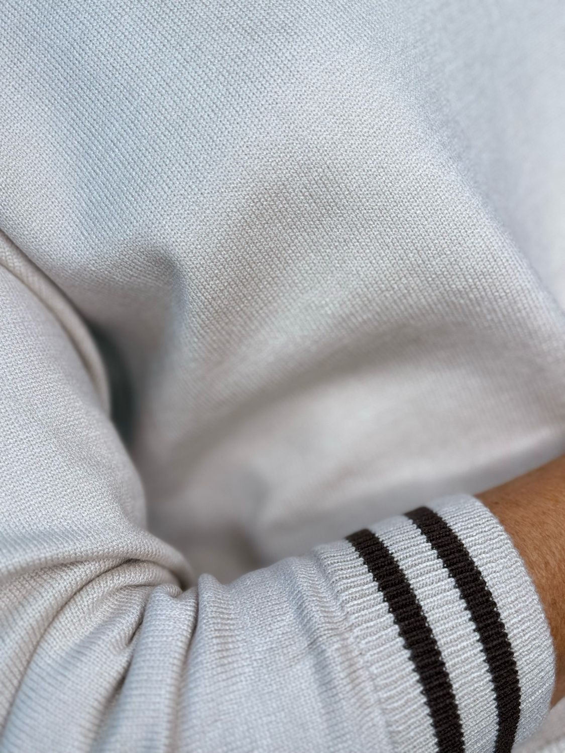 Stripe Trim Jumper - Mocha