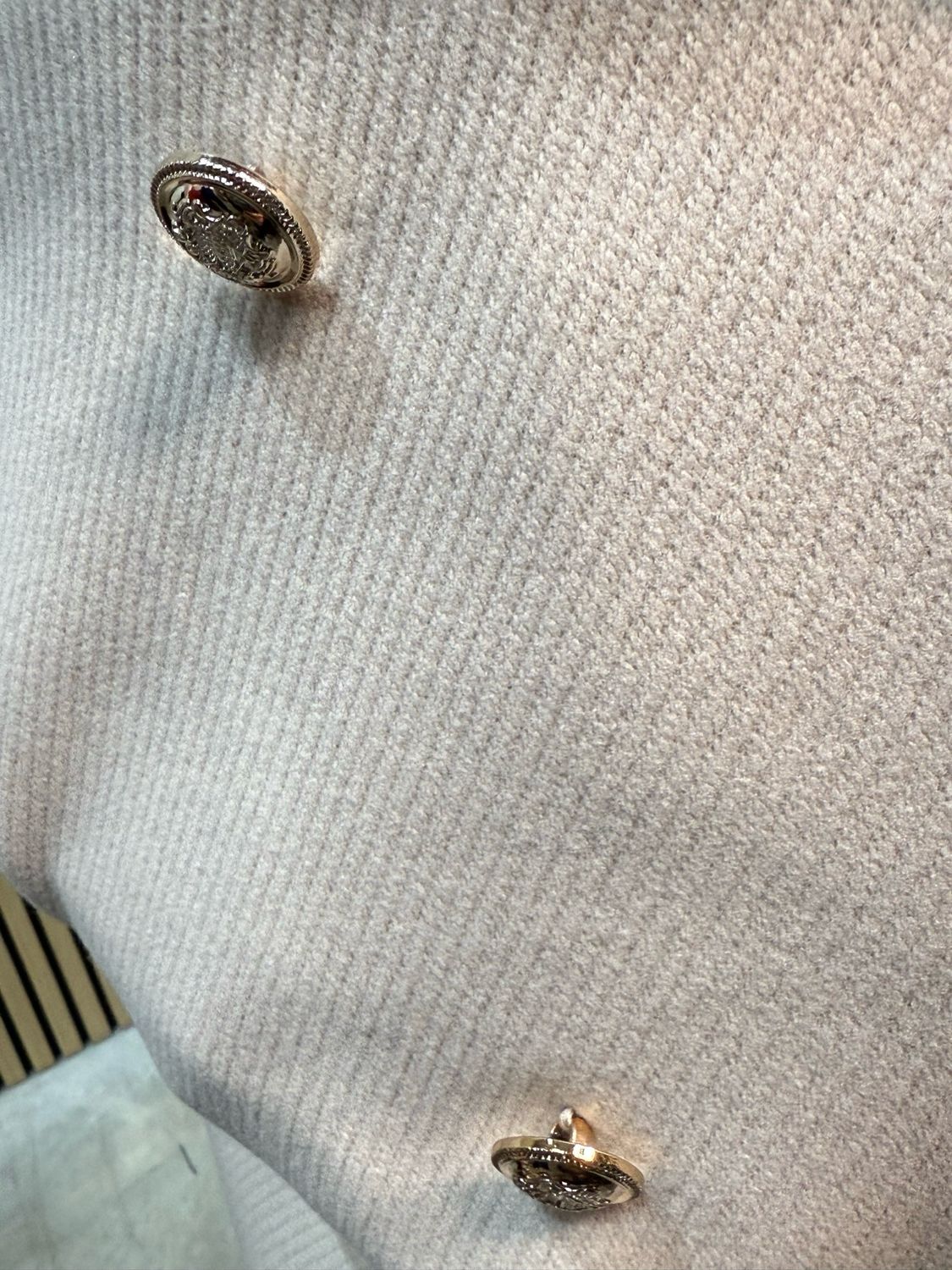 Double Breasted Belted Coat - Cream