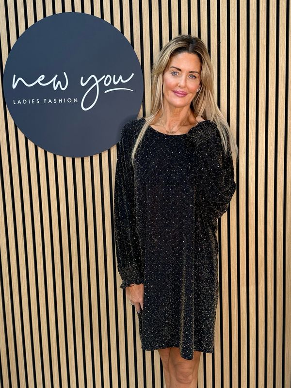 Relaxed Fit Sparkle Dress - Black