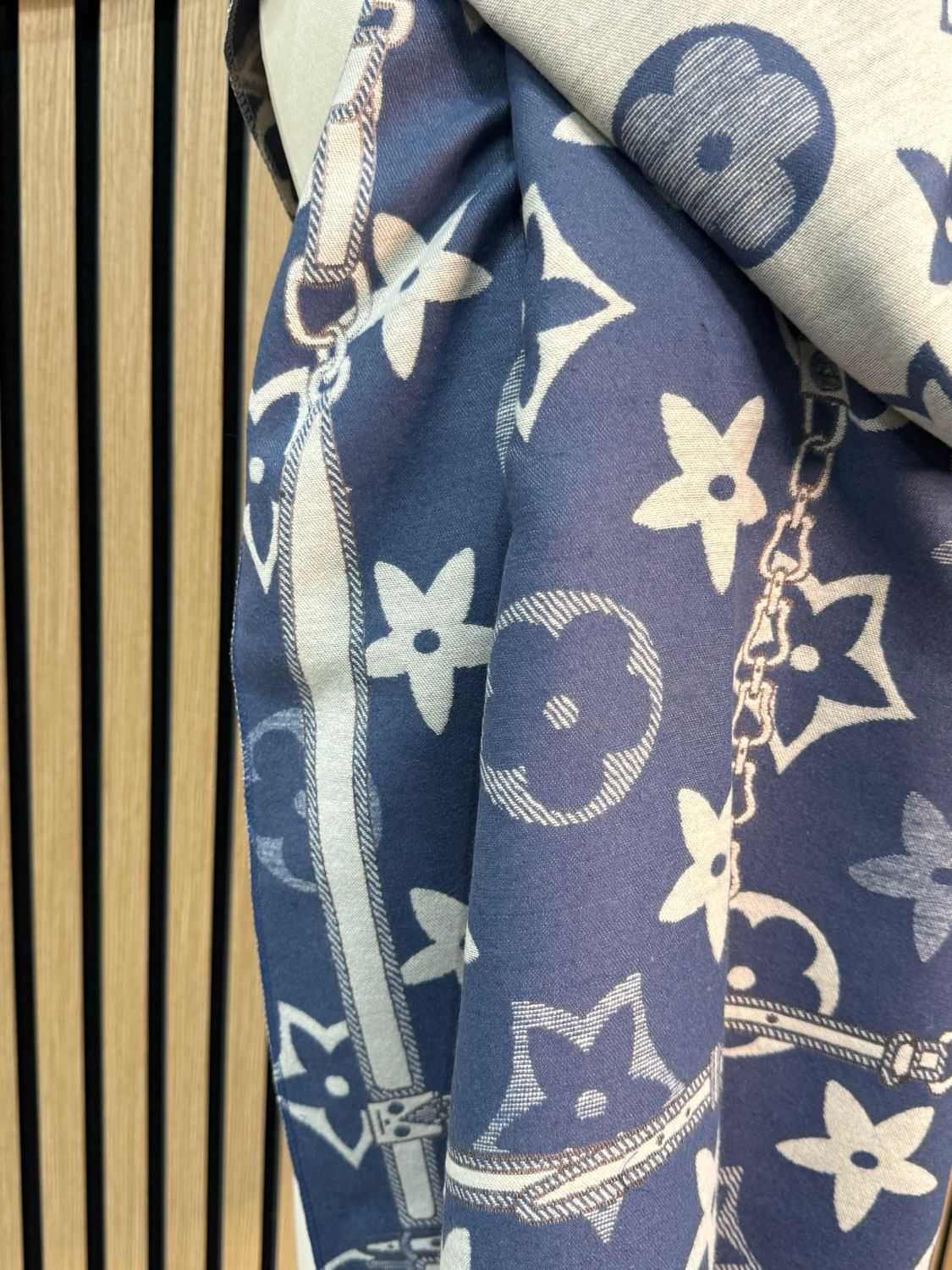 Printed Scarf - Blue/Grey