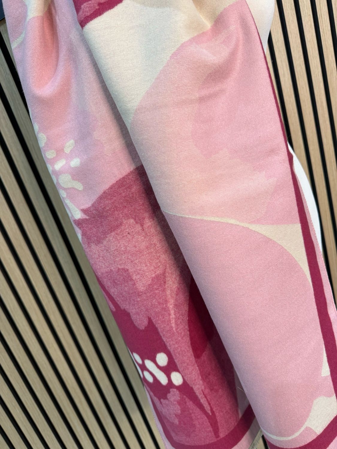 Abstract Floral Print Scarf - Pink Mix