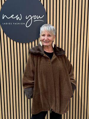 Faux Fur Trim Coat - Chocolate