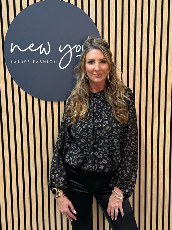 Glitter Leopard Print Blouse - Black/Gold