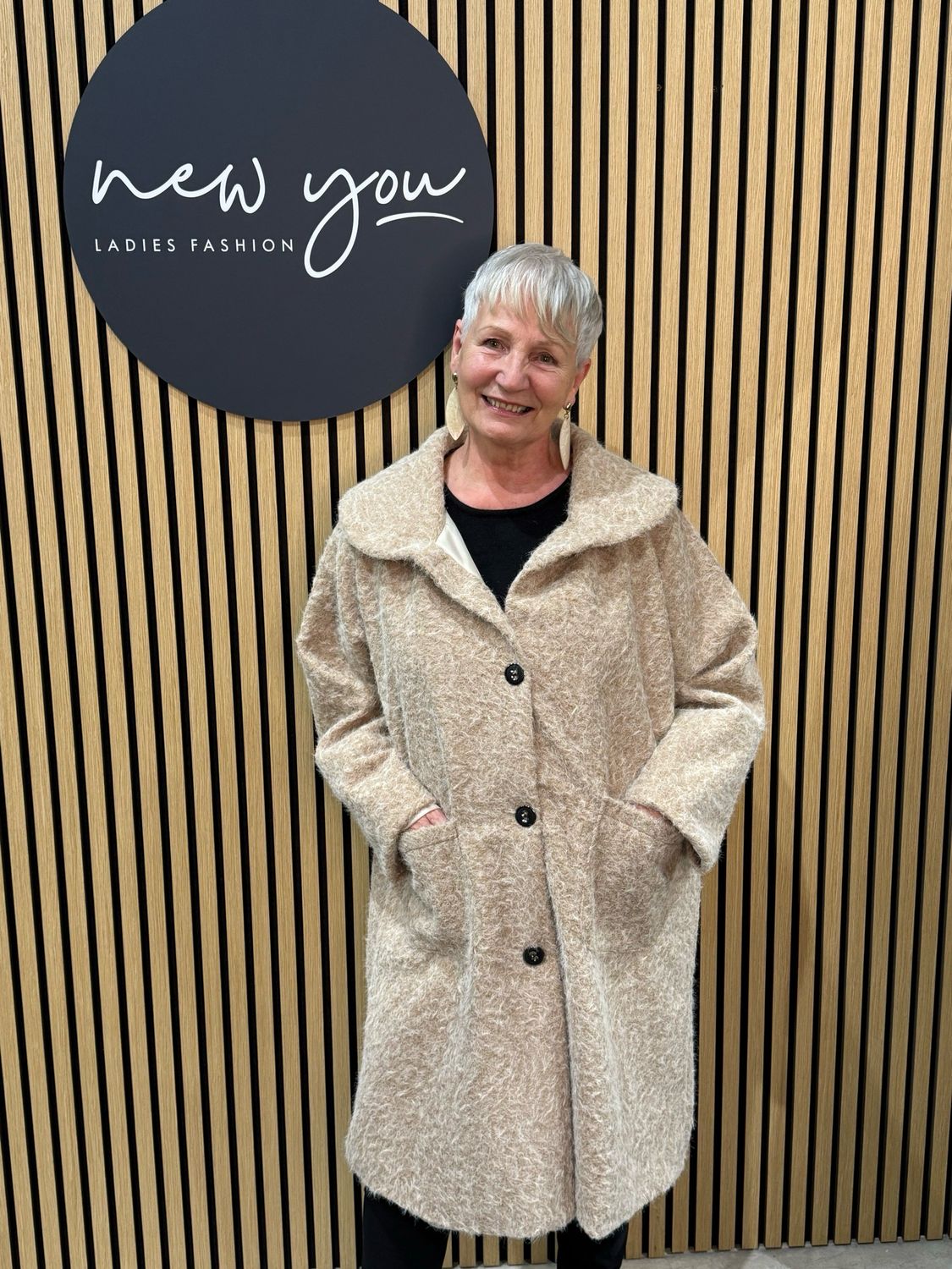 Textured Button - Up Coat - Cream