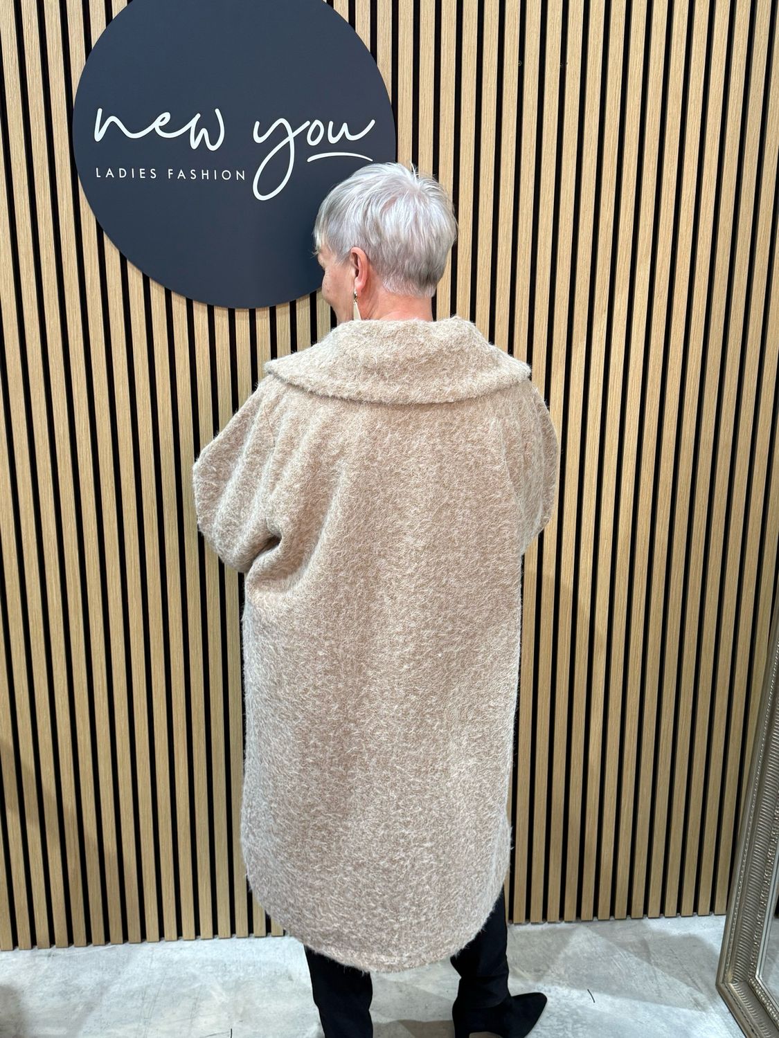 Textured Button - Up Coat - Cream