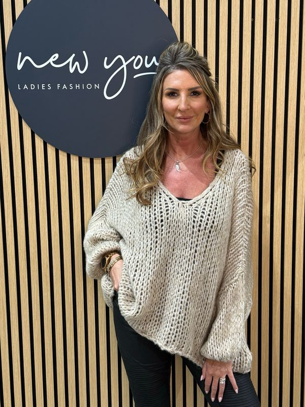 Chunky Knit Jumper - Taupe